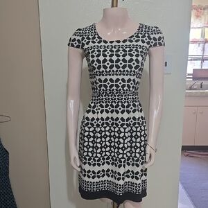 Elegant Black and White Patterned Dress